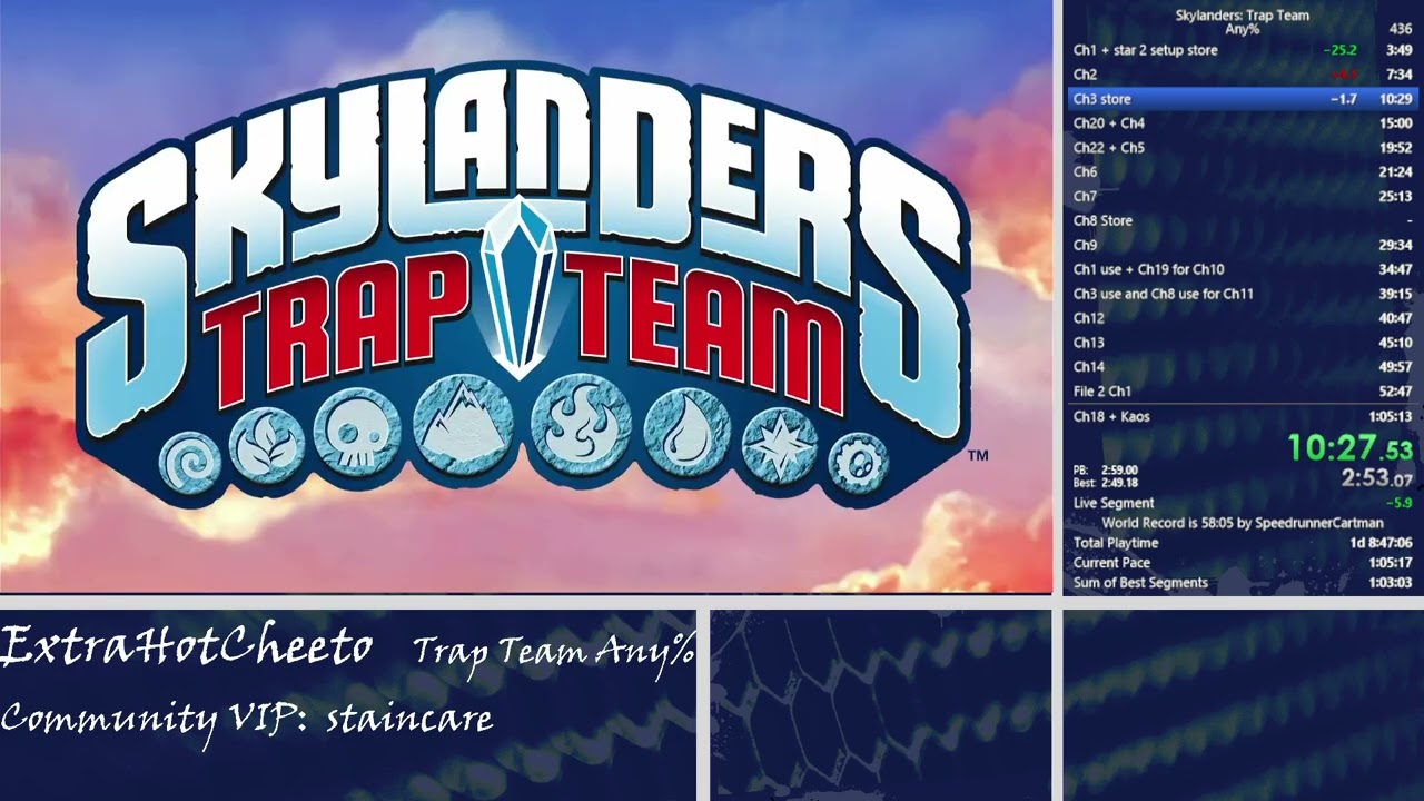 Skylanders Trap Team speedrun with new route