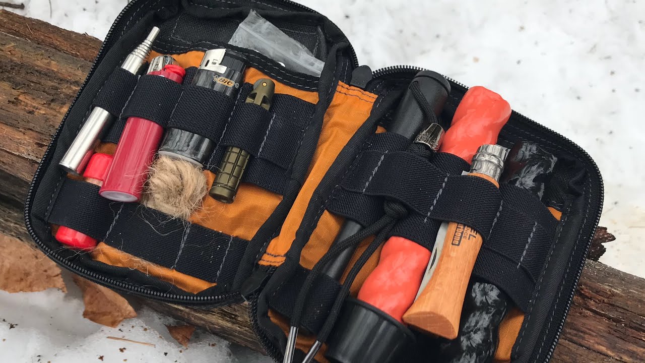 My Bushcraft Fire Kit: Many Ways To Start Fire | Fire Steel, Fat Rope Stick, Exotac, Bic Lighter,
