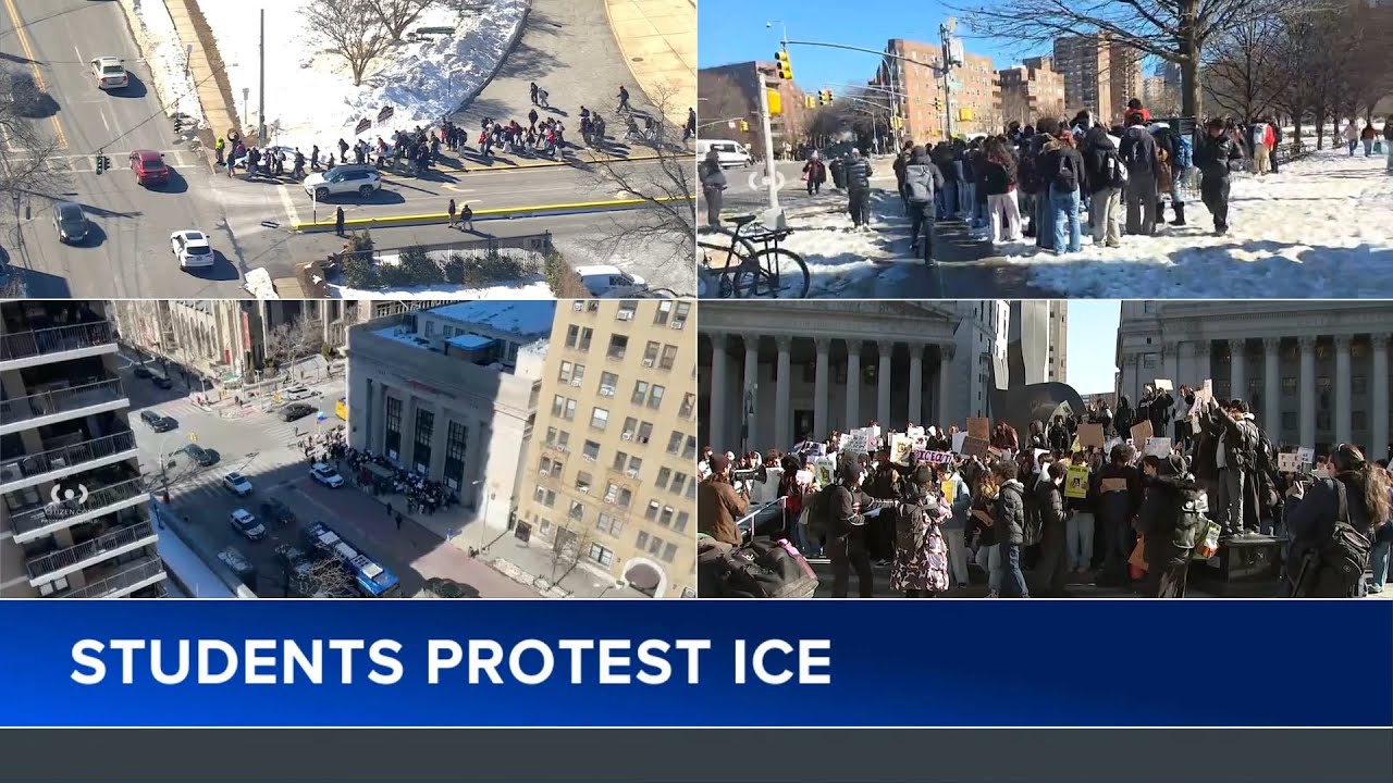 NY high school students protest ICE anti-immigration efforts