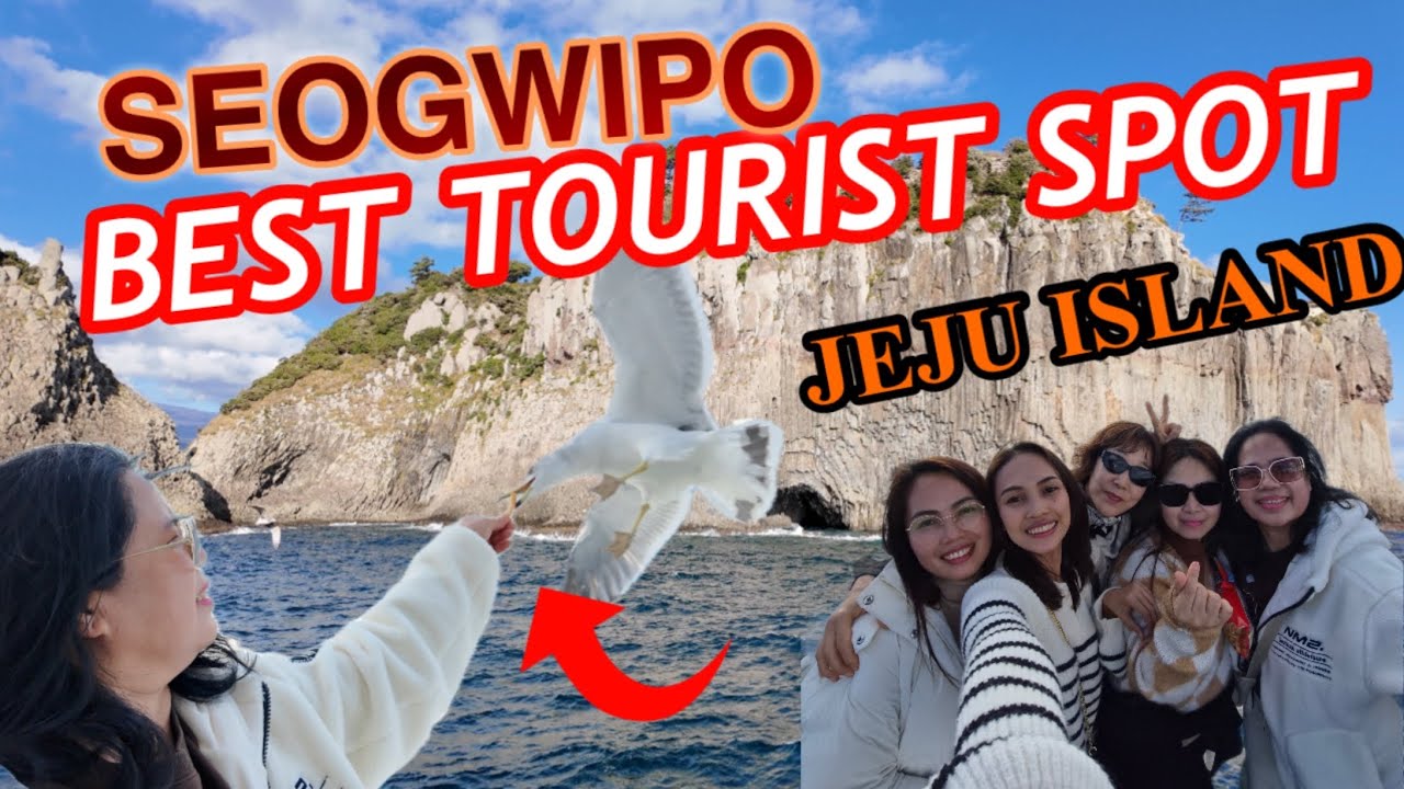 SEOGWIPO JEJU ISLAND/서귀포/ANG GANDA TANAWIN SA SEOGWIPO/SEAGULLS/SEA CAVE /ROCK FORMATION/