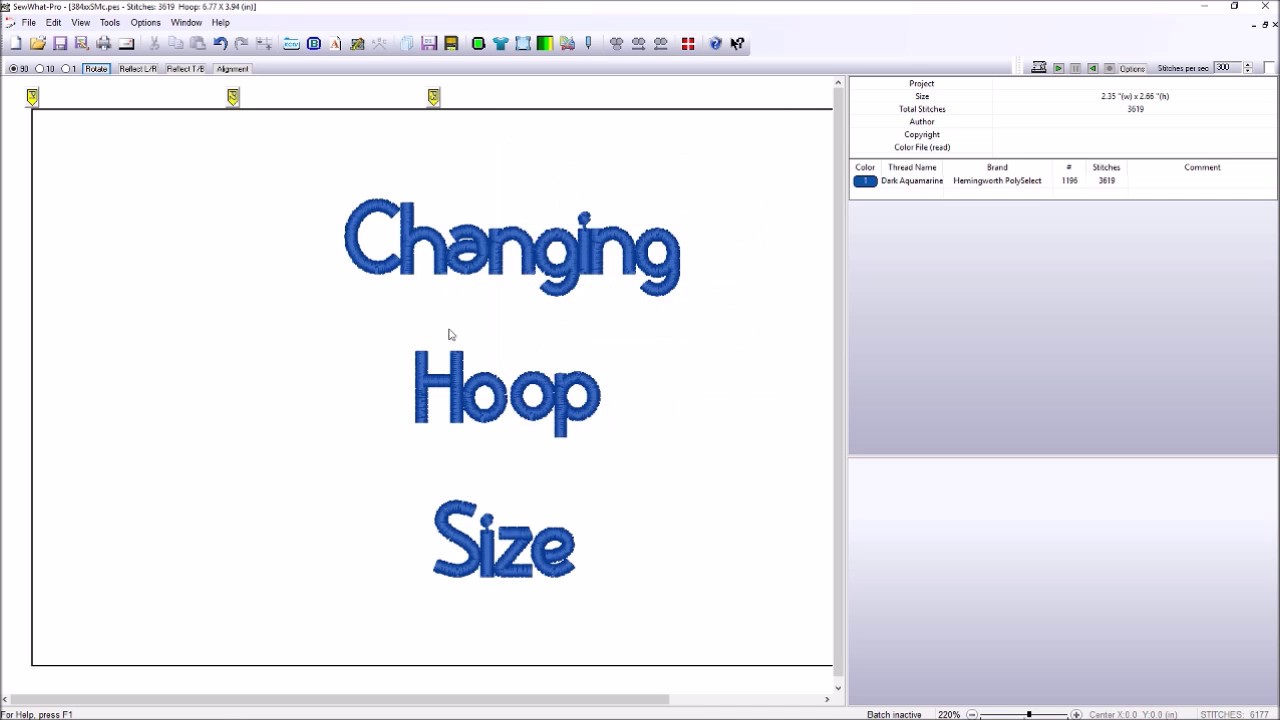 The Baby's Booty Sew What Pro Tutorial - Changing Hoop Sizes