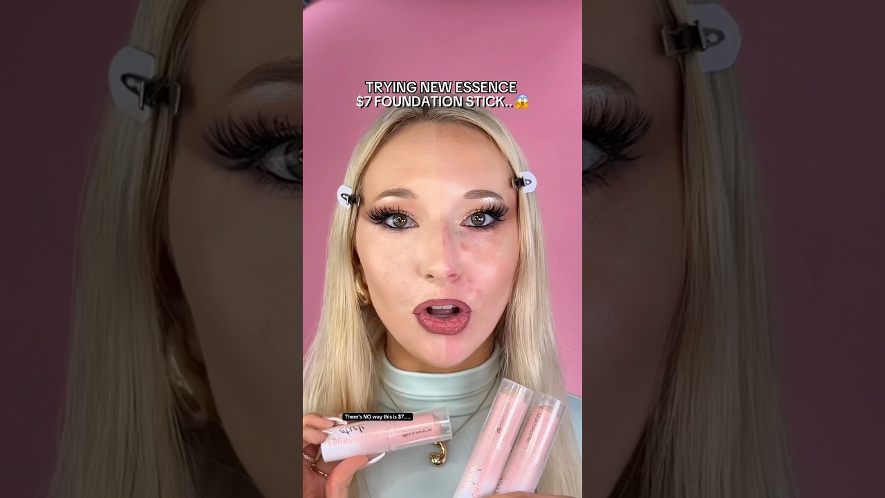Essence FOUNDATION Stick😳💸New makeup affordable & how to cover acne makeup #youtubeshorts #shorts
