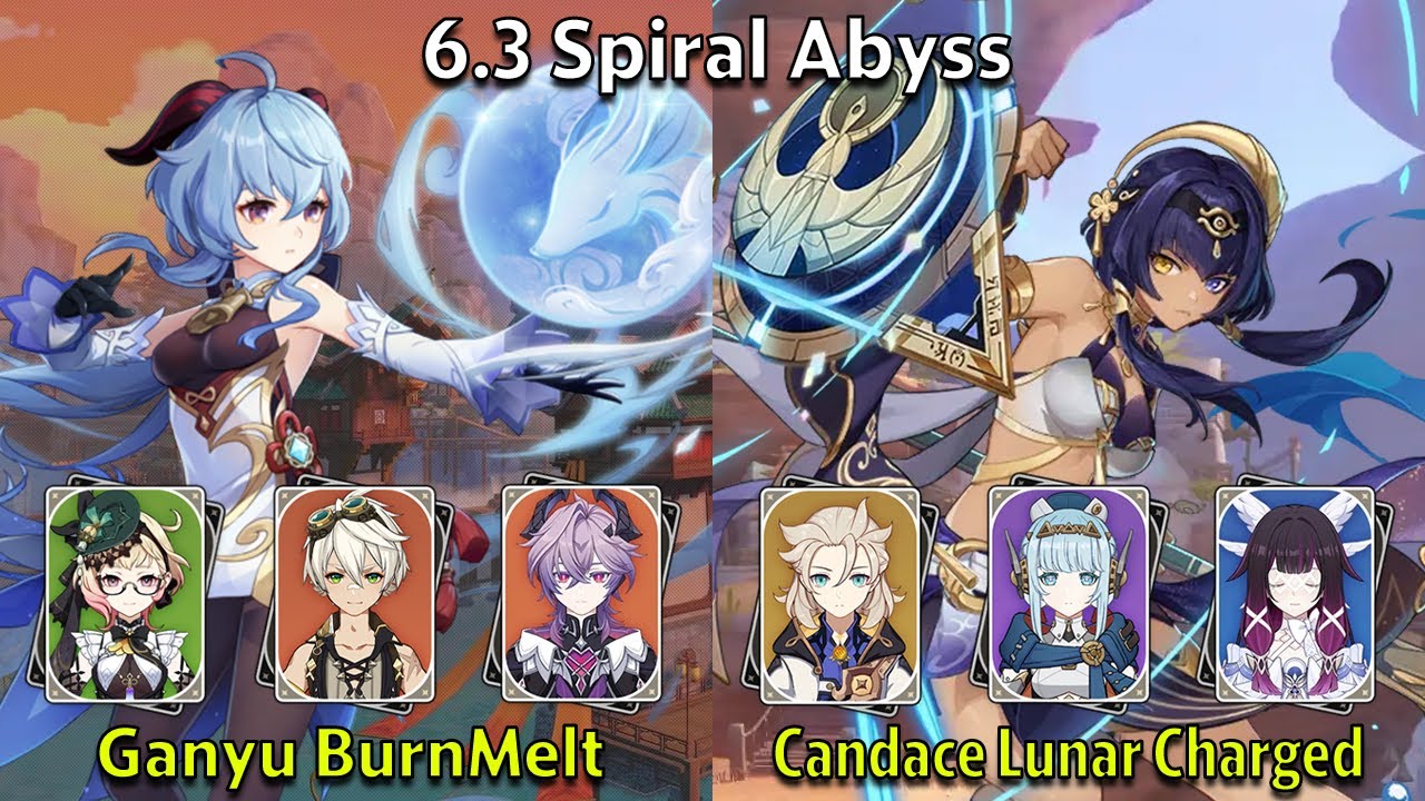 C0 Ganyu BurnMelt & C6 Candace Lunar Charged - Genshin Impact 6.3 Spiral Abyss Full Clear