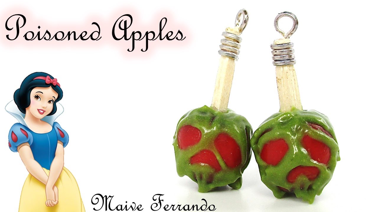 Snow White Poisoned Toffee Apple Earrings - Polymer Clay Tutorial || Maive Ferrando