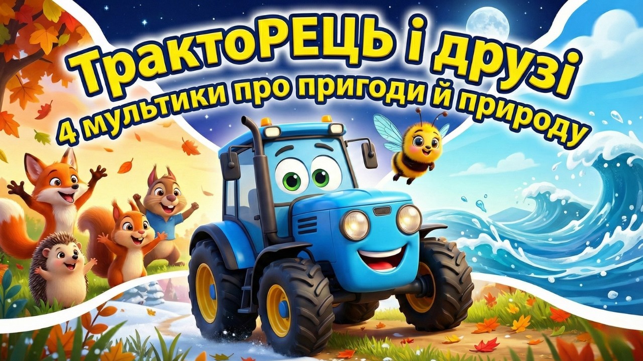 Пригоди тракторця: друзі врятували, вода, ніч і звуки природи | Збірка