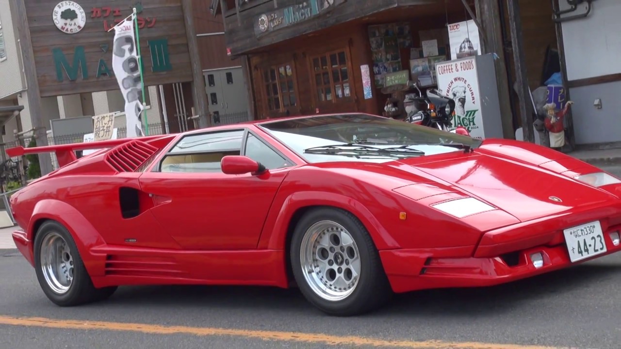 エンジン始動V12　 ランボルギーニ　カウンタック LP5000　アニバーサリー　Lamborghini Countach LP5000 25th Anniversary　スーパーカー