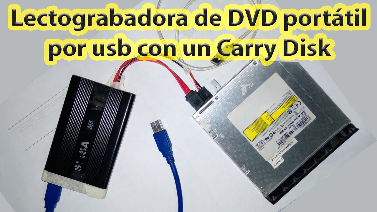 Lectograbadora de DVD portátil por usb con un Carry Disk