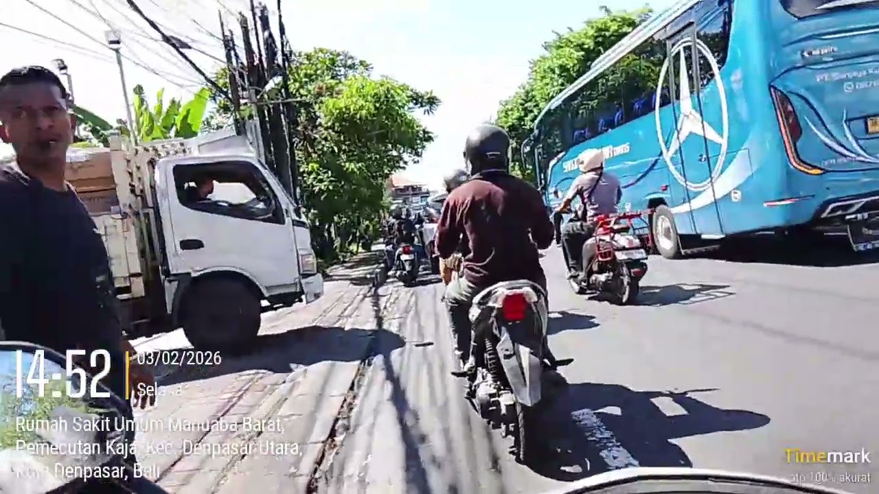 Jalan Imam Bonjol Denpasar - Jalan Bypass Soekarno Tabanan Bali, motovlog perjalanan siang hari.