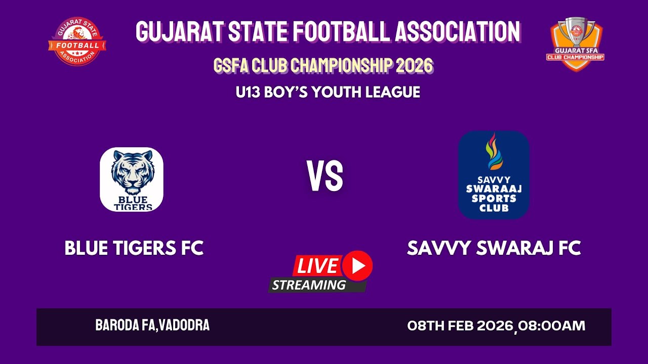 GSFA CLUB CHAMPIONSHIP 2026 | BLUE TIGERS FC VS SAVVY SWARAJ FC | U-13 BOY’S YOUTH LEAGUE