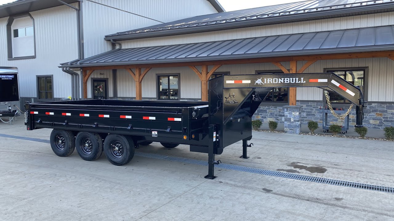 2021 Ironbull 8x16' Gooseneck Deckover Dump Trailer 21000# GVW