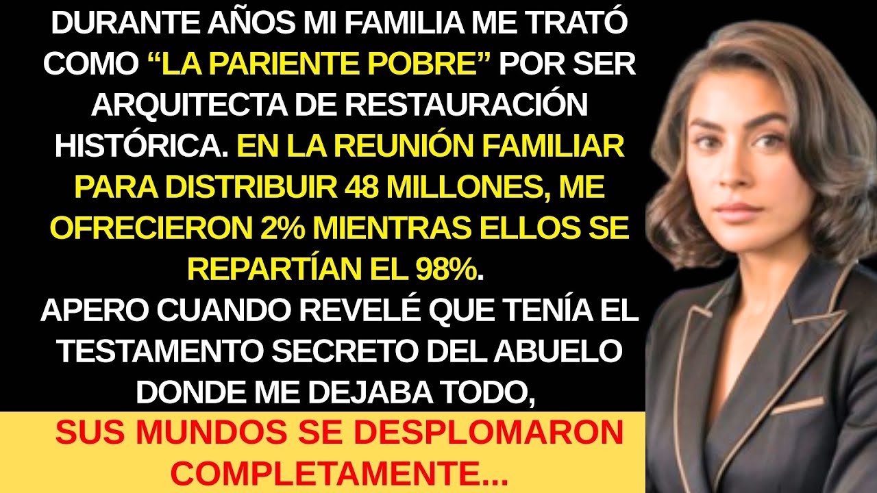 MI FAMILIA ME HUMILLARON: 'SOLO MERECES 2%', PERO CUANDO MOSTRÉ EL TESTAMENTO...