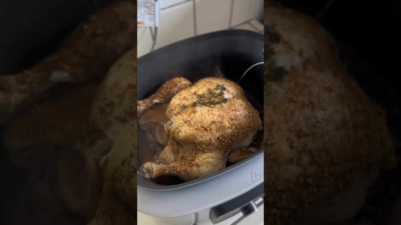 NINJA FOODI POSSIBLE COOKER PRO WHOLE CHICKEN RECIPE! Bake for 2 hours at 350! #ninjakitchen #recipe