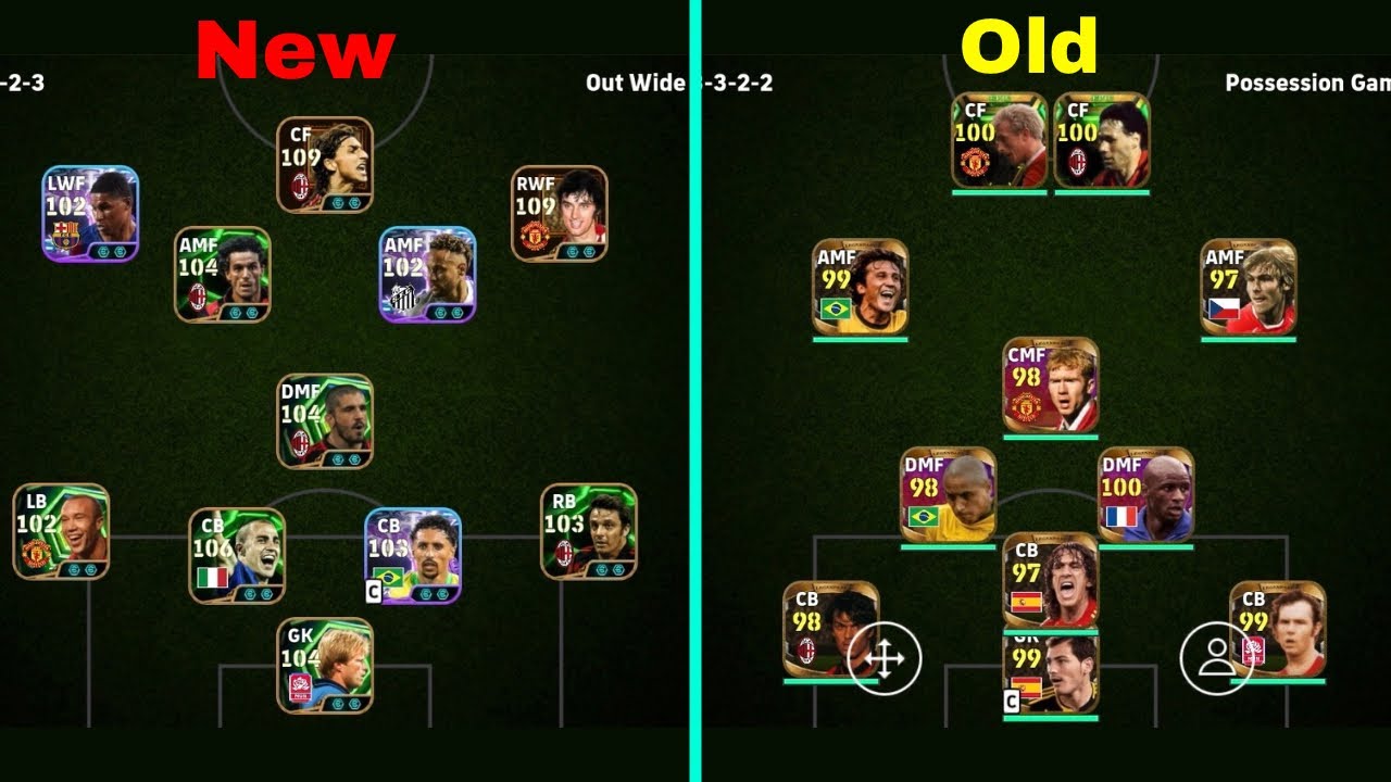 Old VS New efootball mobile gameplay 