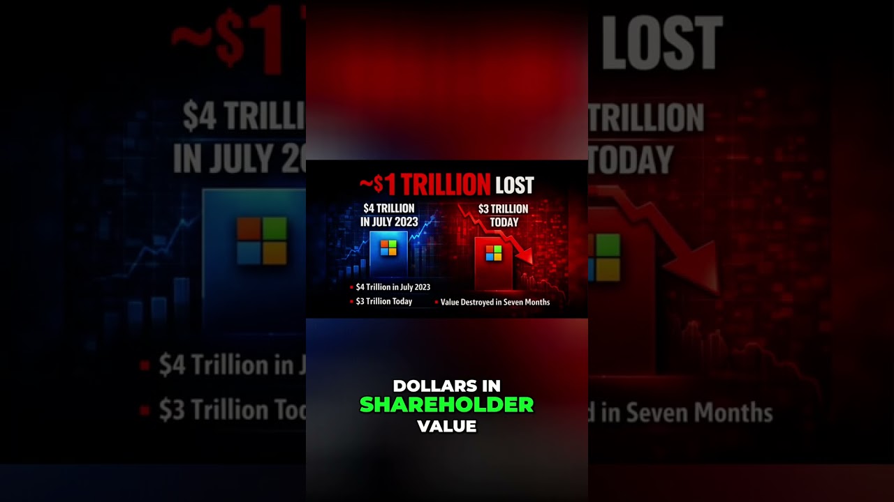 Microsoft Stock Crash: Why it Lost a Trillion Dollars #shorts