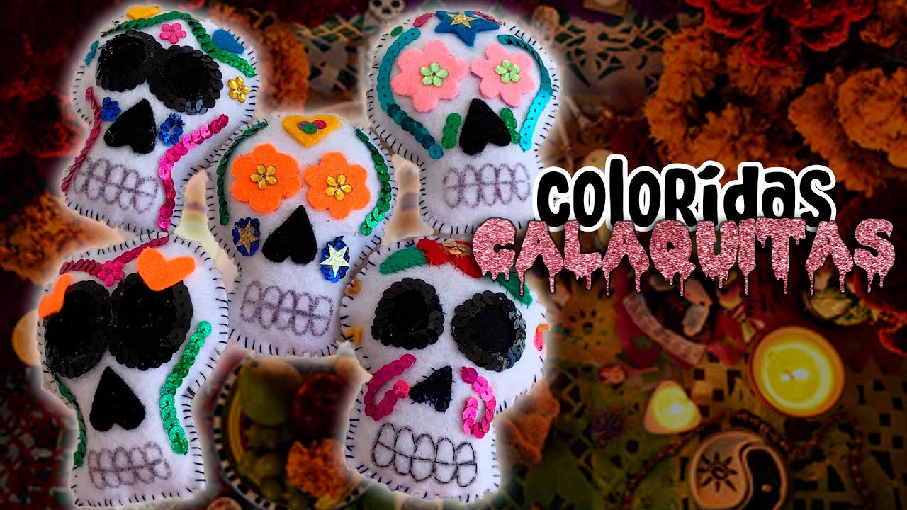 💀 CALAVERAS para DÍA de MUERTOS - CALAVERAS de FIELTRO - DECORACIÓN para ALTAR de DÍA de MUERTOS