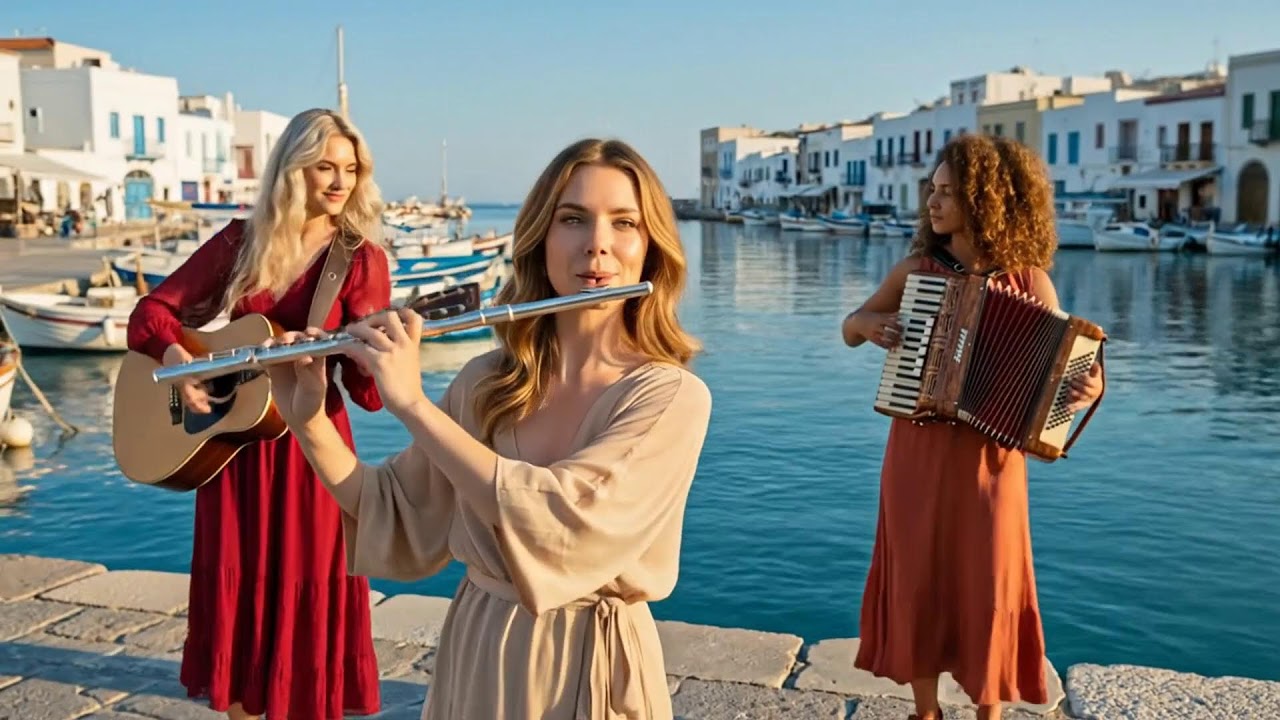Mediterranean Pearl Evening | Cinematic Flamenco Guitar, Sax, Accordion & Flute