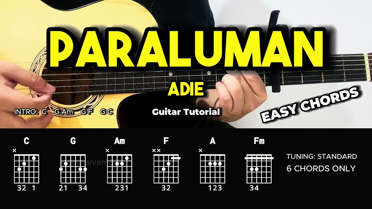 Paraluman - Adie | Easy Guitar Chords Tutorial For Beginners (CHORDS & LYRICS) #guitarlesson
