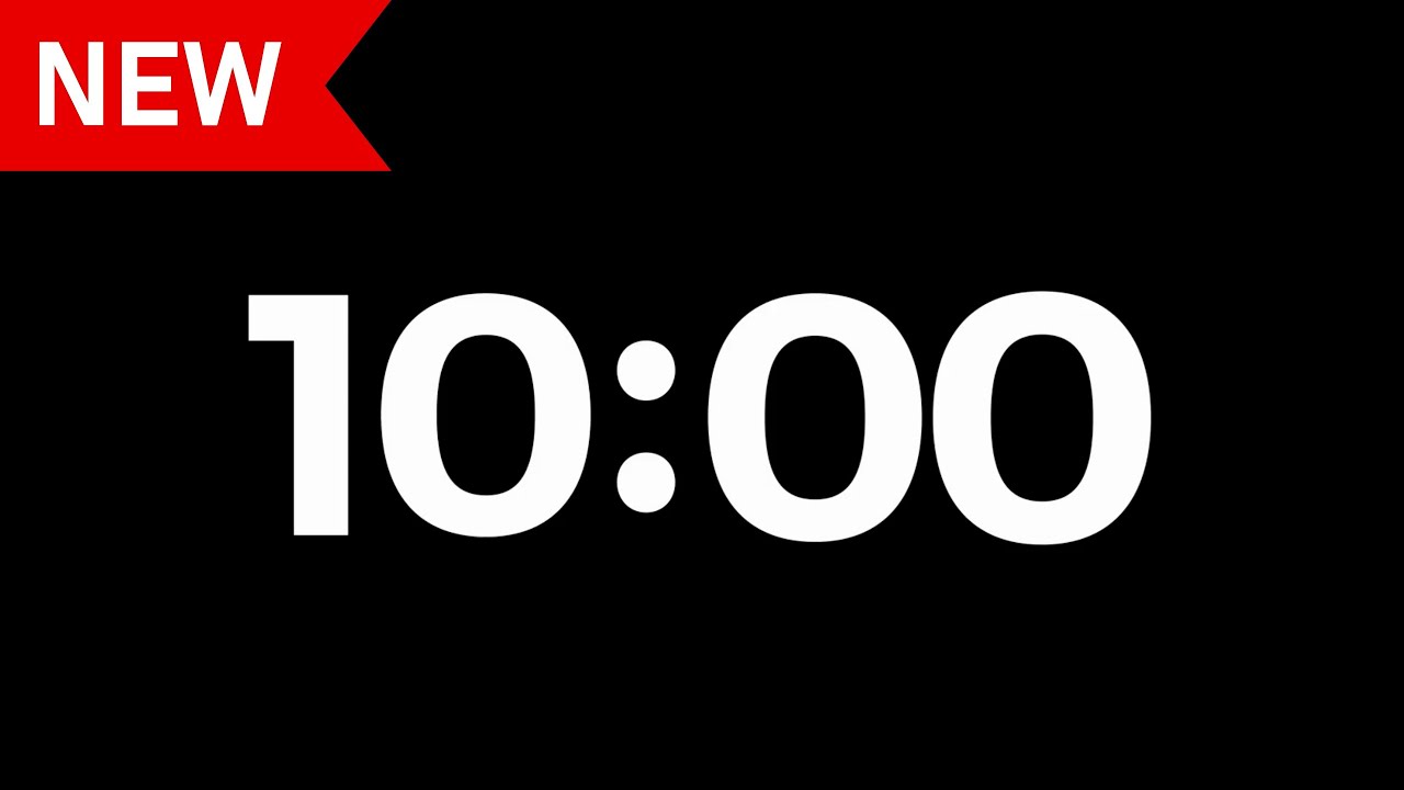 10 Minute Countdown Timer | Calm Relaxing Music 🌿💚 | Black Screen