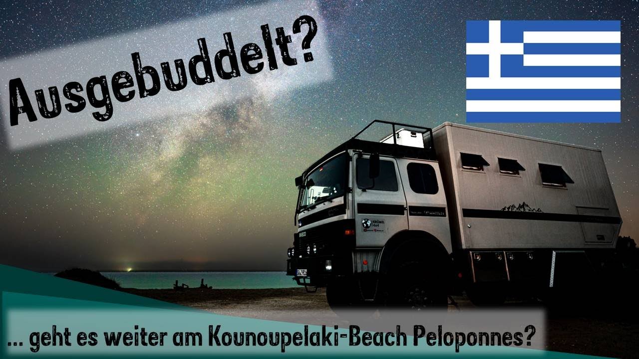 Ausgebuddelt? Die Spannung steigt am Kounoupelaki Beach - kommen wir frei - Peloponnes Griechenland