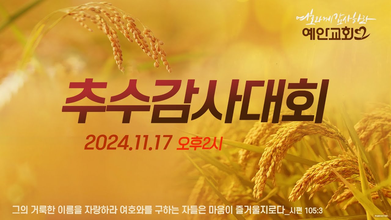 2024 예안교회 추수감사대회(2024.11.17)