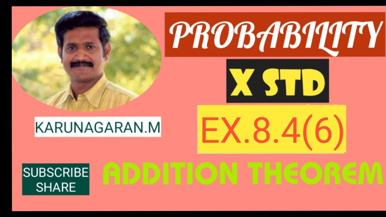 10th Std Maths Ex.8.4(6) Two dice are rolled once. Find the probability of getting an even number on