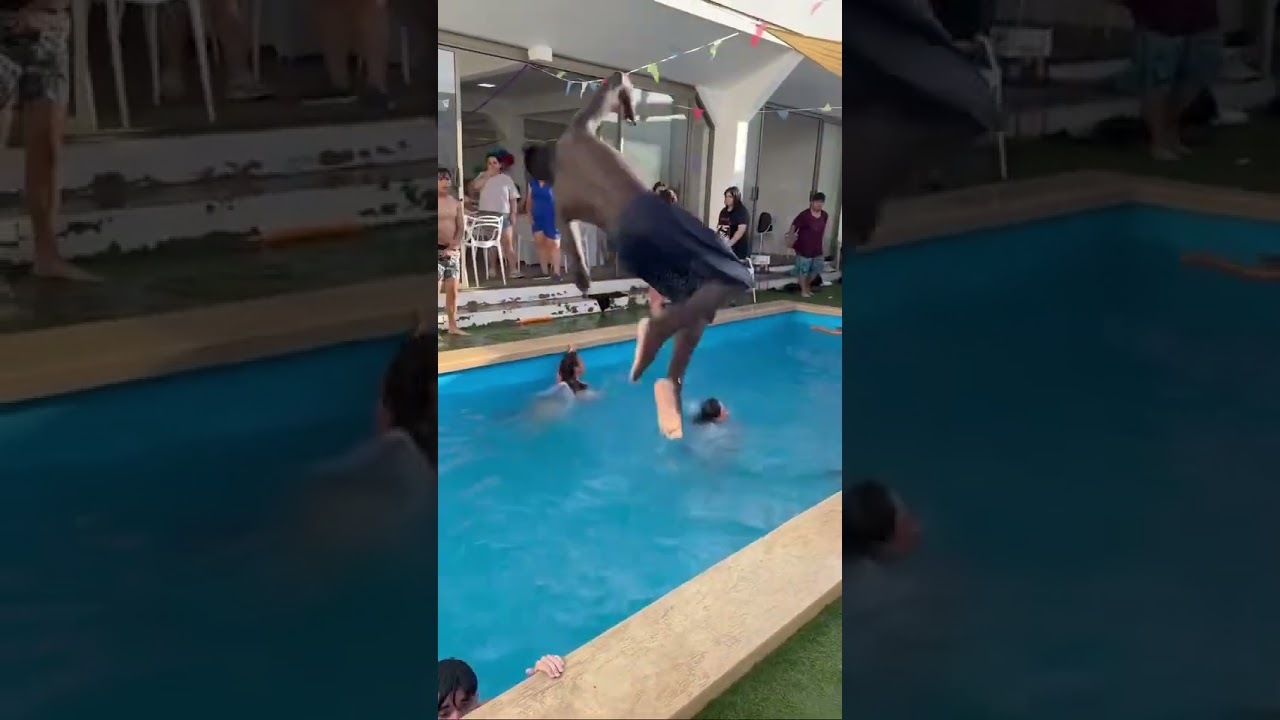 Mortal en Piscina 😱 #saltomortal #mortales #parkour