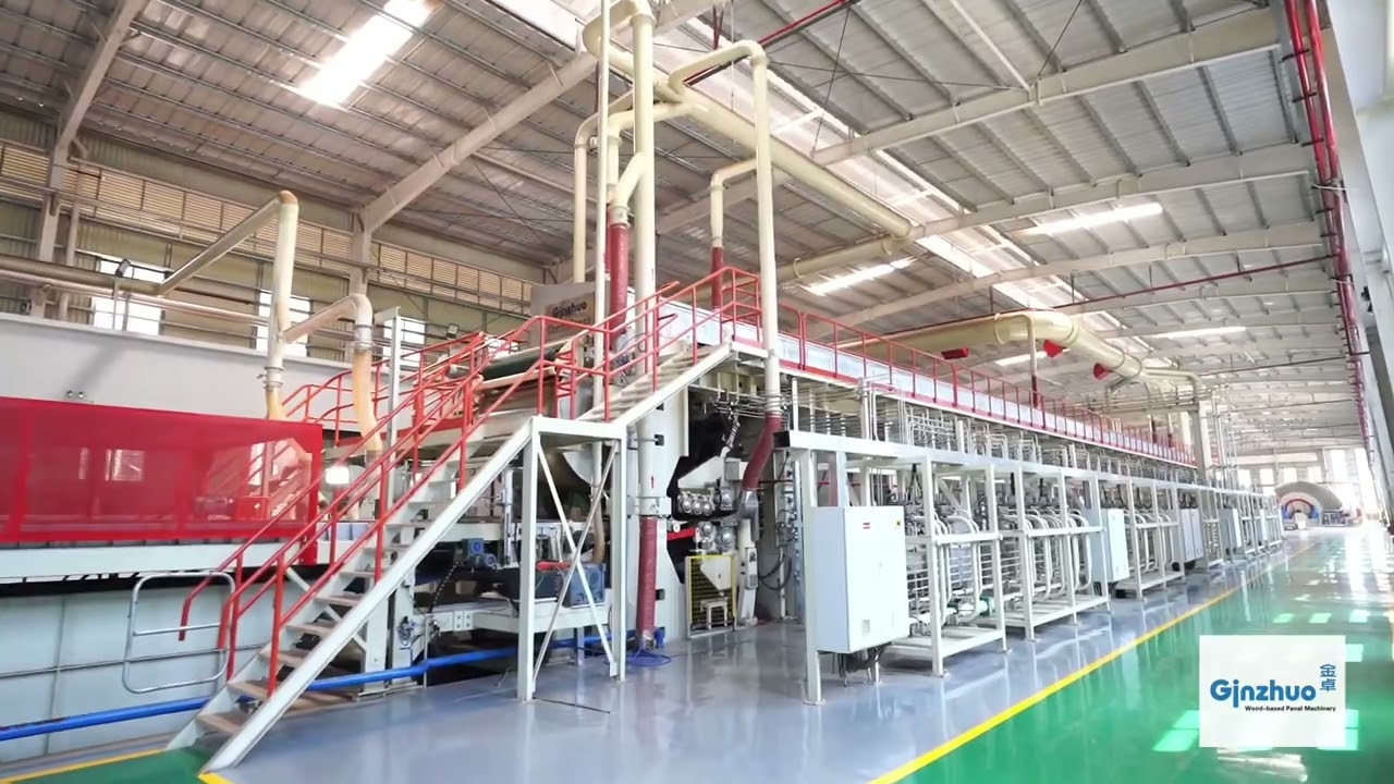 The whole process of particleboard factory production，Real scene shooting