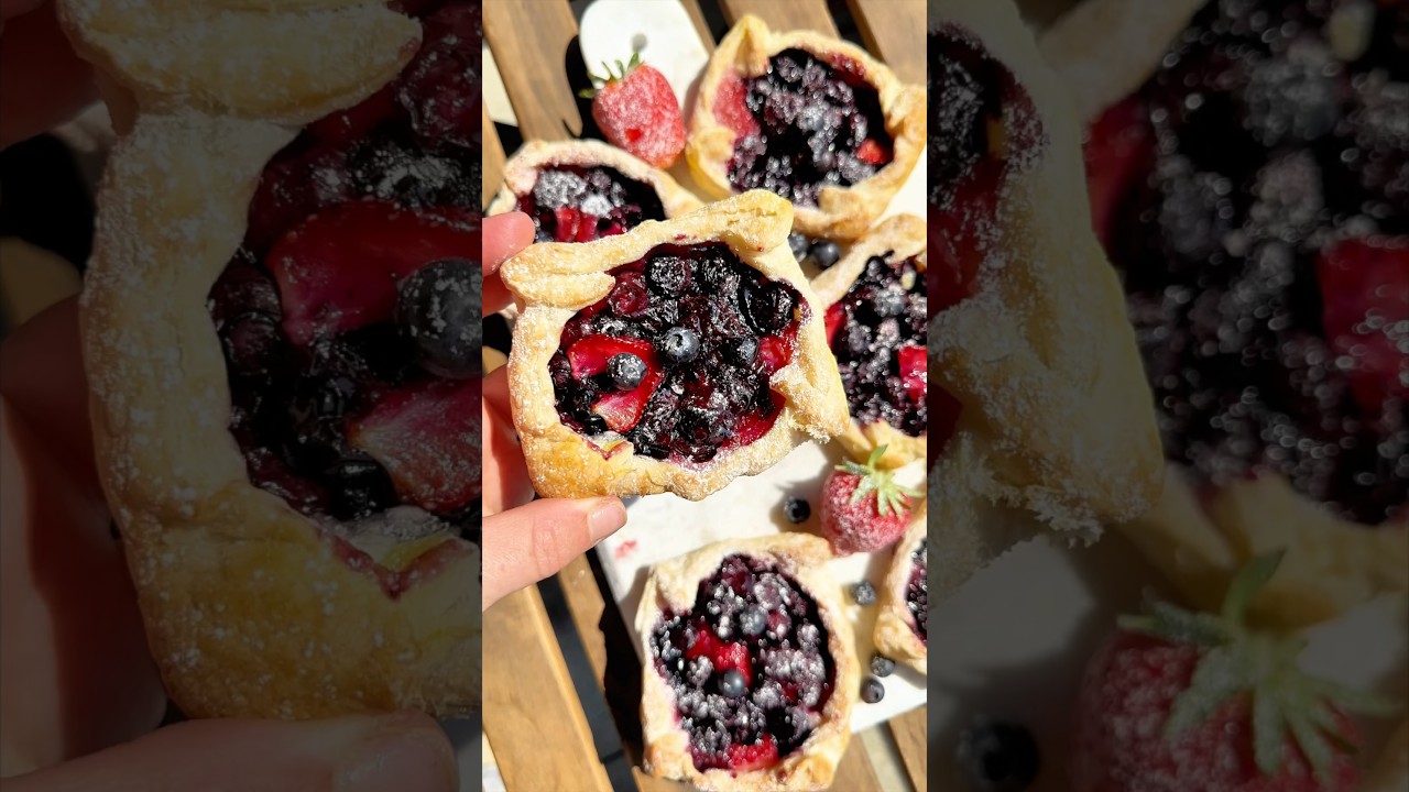 Easy Puff Pastry Fruit Tart 🍓🫐