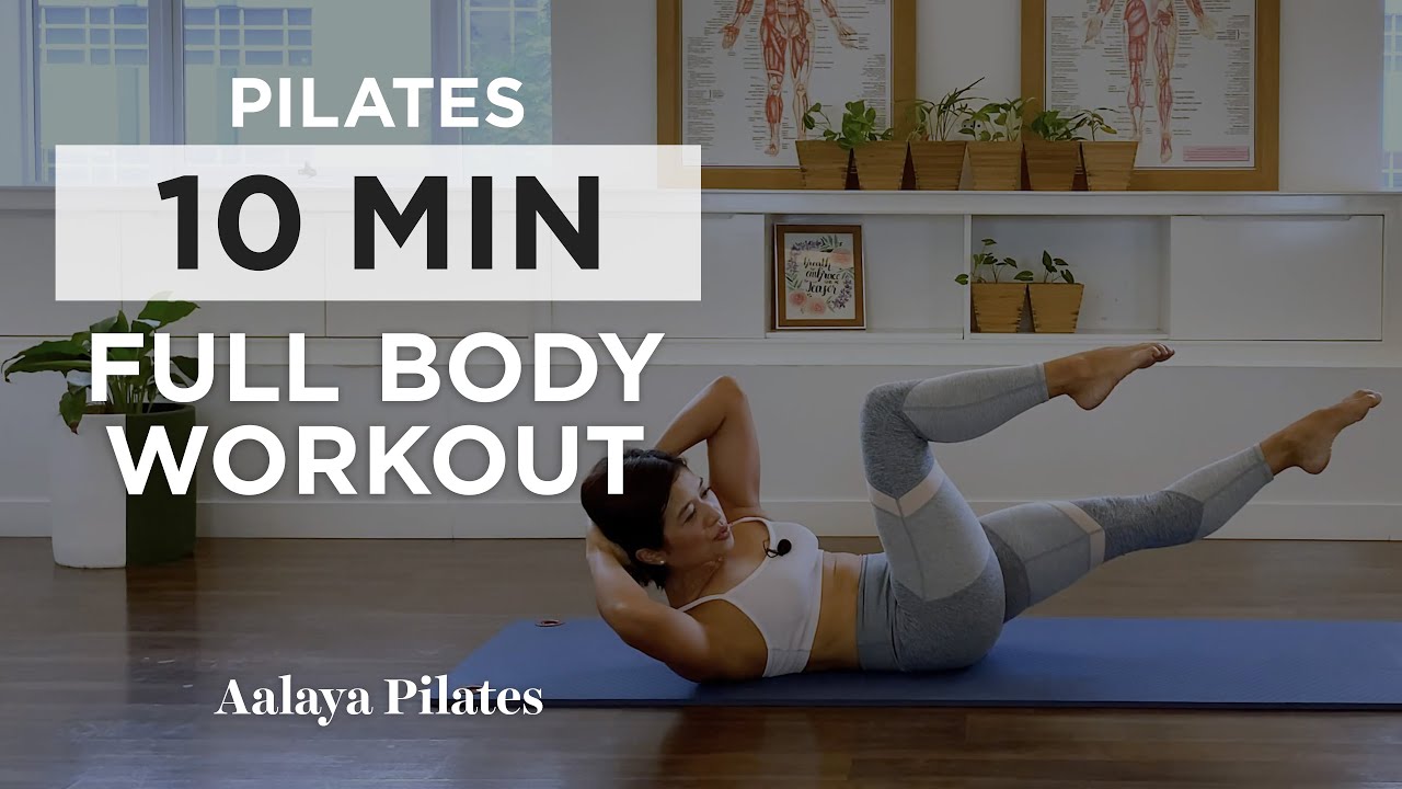 Pilates Full Body Workout - 10mins - Tone and shape, the legs, butt, shoulders & abs