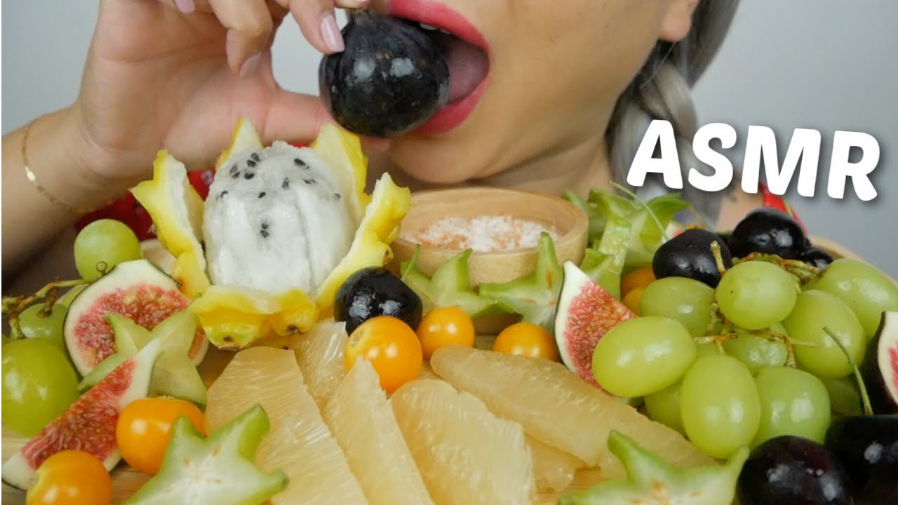 ASMR BEST MIX Fruit Platter *Crunchy soft Eating Sounds | N.E Let's Eat