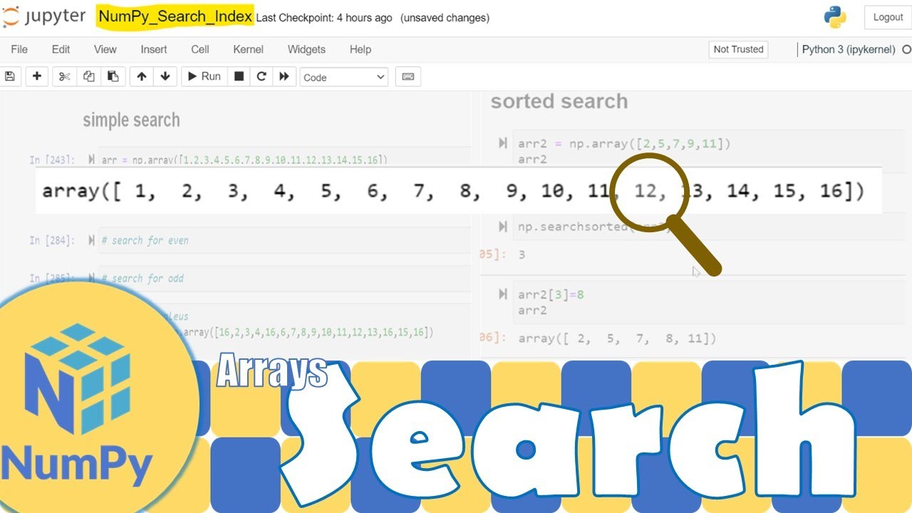 Python NumPy|Search Through a Numpy Array | Python for Beginners | Learnerea
