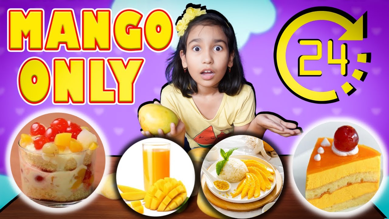 Eating Only Mangoes for 24 Hours Challenge 😃 🥭