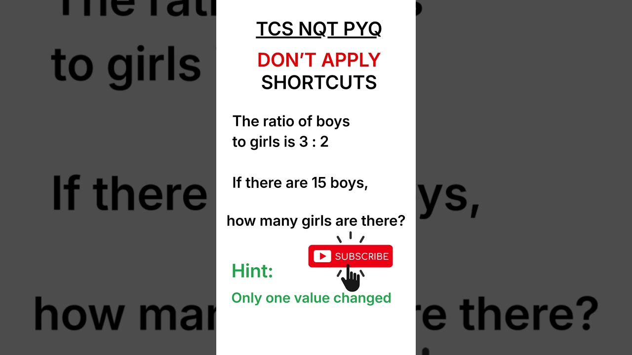 This Ratio Question Tricks NQT Candidates ❌ | TCS NQT Aptitude