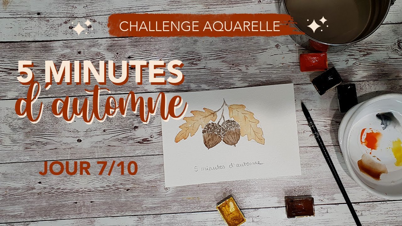 Challenge 5 minutes d'automne - Jour 7/10 - Tuto aquarelle FACILE