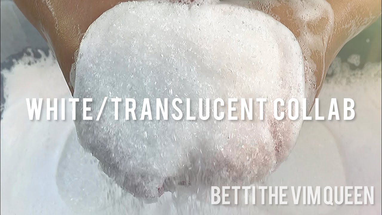 ASMR 🤍 White/Translucent theme sponge squeezing 🤍 SUPER PRETTY 😍