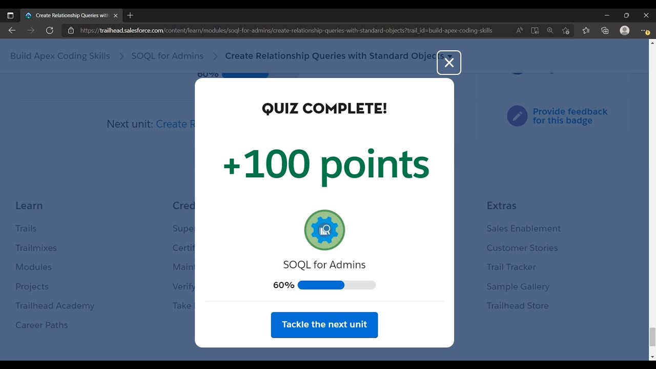 Salesforce Trailhead - Create Relationship Queries with Standard Objects