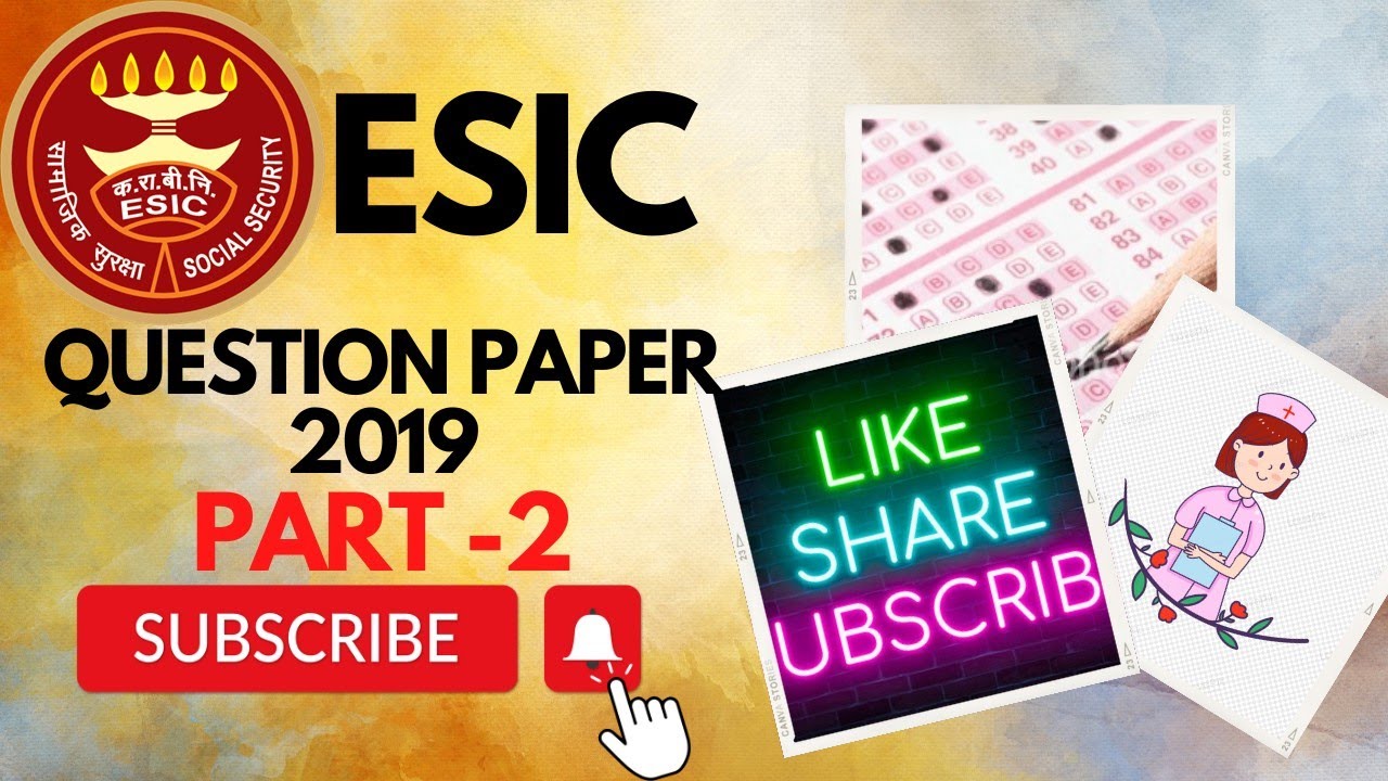 ESIC || Shift-1 || Part-2 || Previous year question paper(2019)