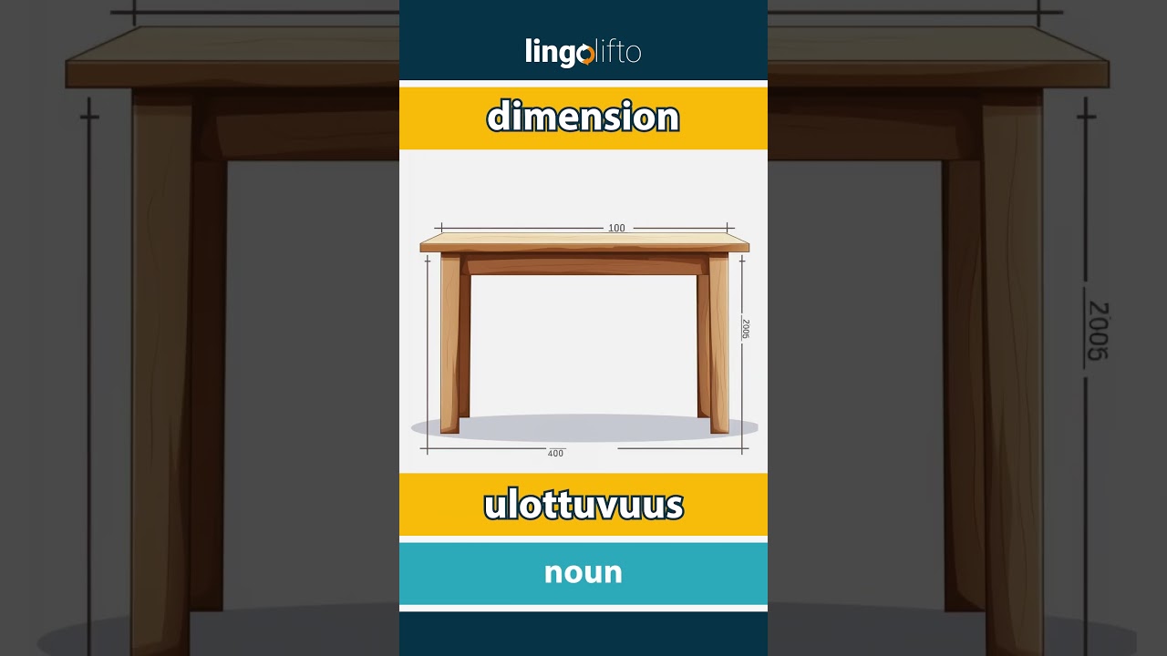🇬🇧🇫🇮 dimension - ulottuvuus : learn English : opetellaan englantia : vocabulary builder