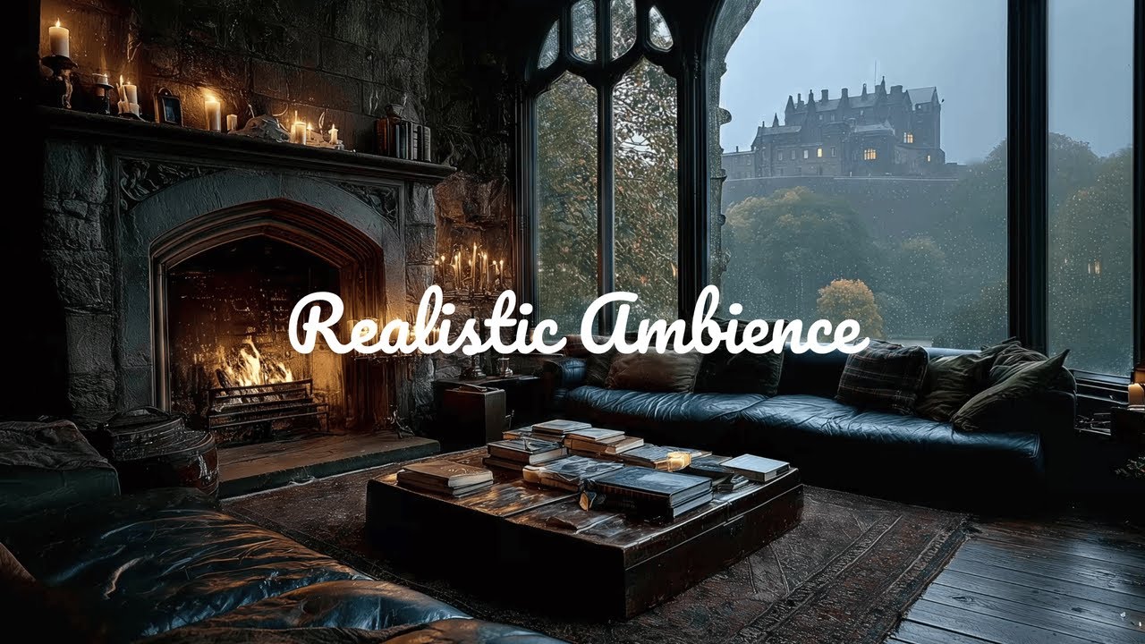 🔥 Peaceful Scottish Castle Fireplace Ambience | Cozy Medieval Interior | No Ads 🕯️🏰