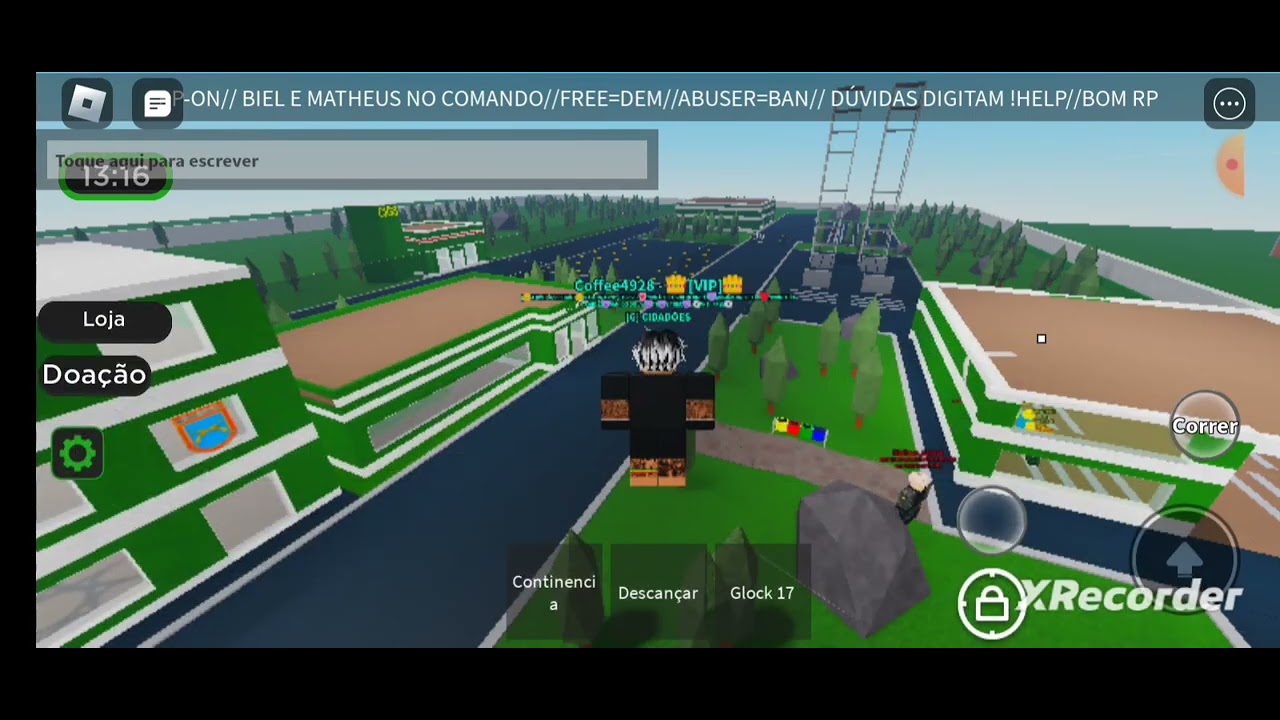 Fiz teste de free com um player no [E.B]EXÉRCITO BRASILEIRO V2 no Roblox
