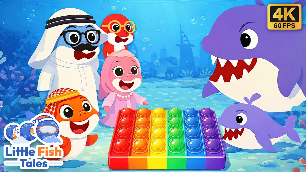 Pop It Shark 🦈 | Arabic Baby Shark Song | Nursery Rhymes for Kids