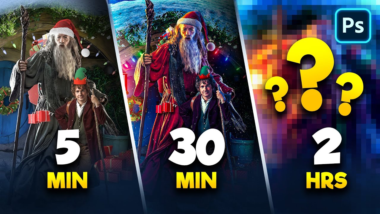 Photoshop Challenge: 5 Minutes vs 30 Minutes vs 2 Hours!