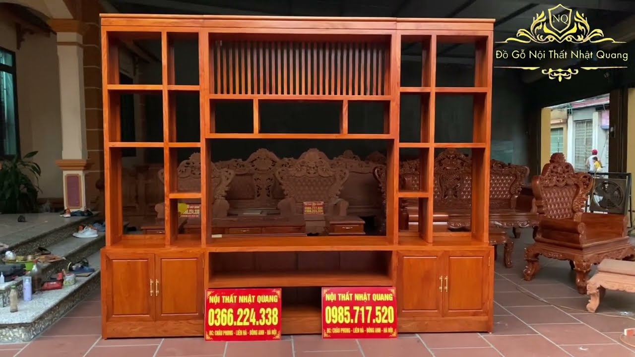 🔴Kệ tivi hàng đặt - vip gỗ hương làm theo lối vách ngăn #đồ_gỗ_nhật_quang