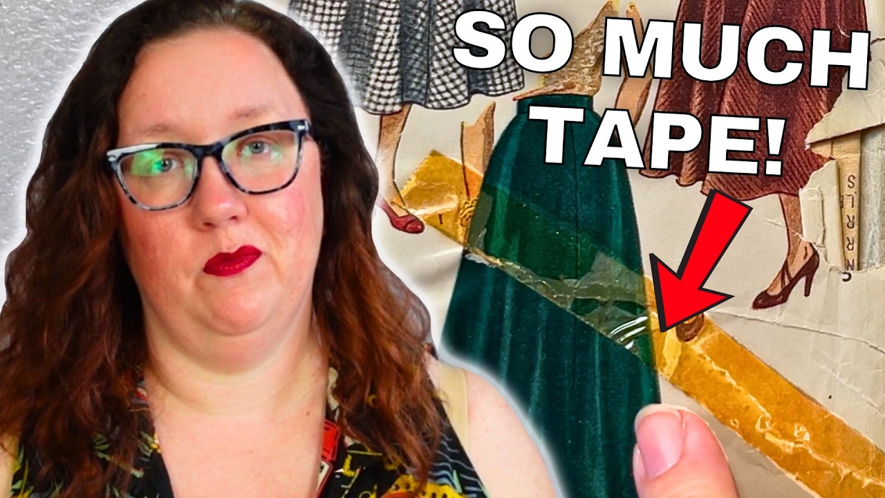 I opened 1950's Mystery Pattern Box (so much tape...)