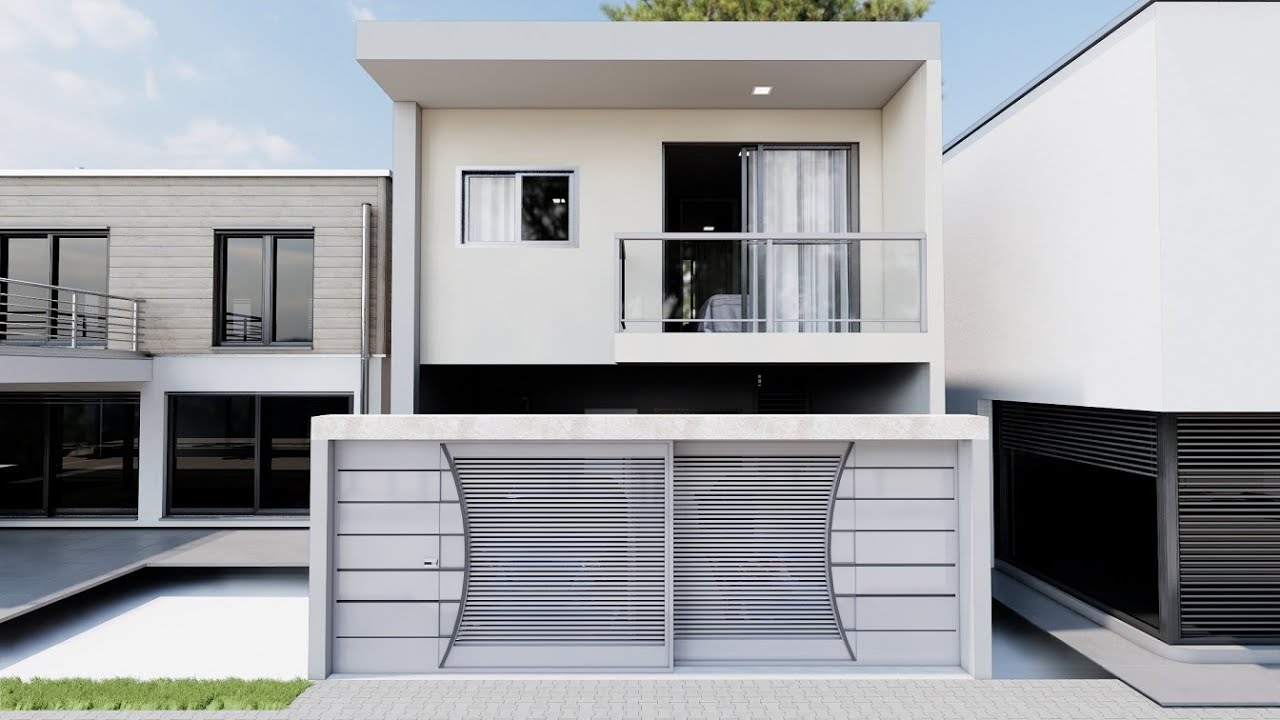 ✅Projeto de um sobrado pequeno com 3 quartos para terreno 6x14