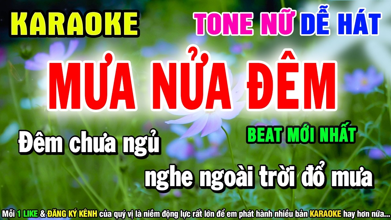 MƯA NỬA ĐÊM Karaoke Tone Nữ Beat CHẤT LƯỢNG CAO - Karaoke Organ Anh Quân