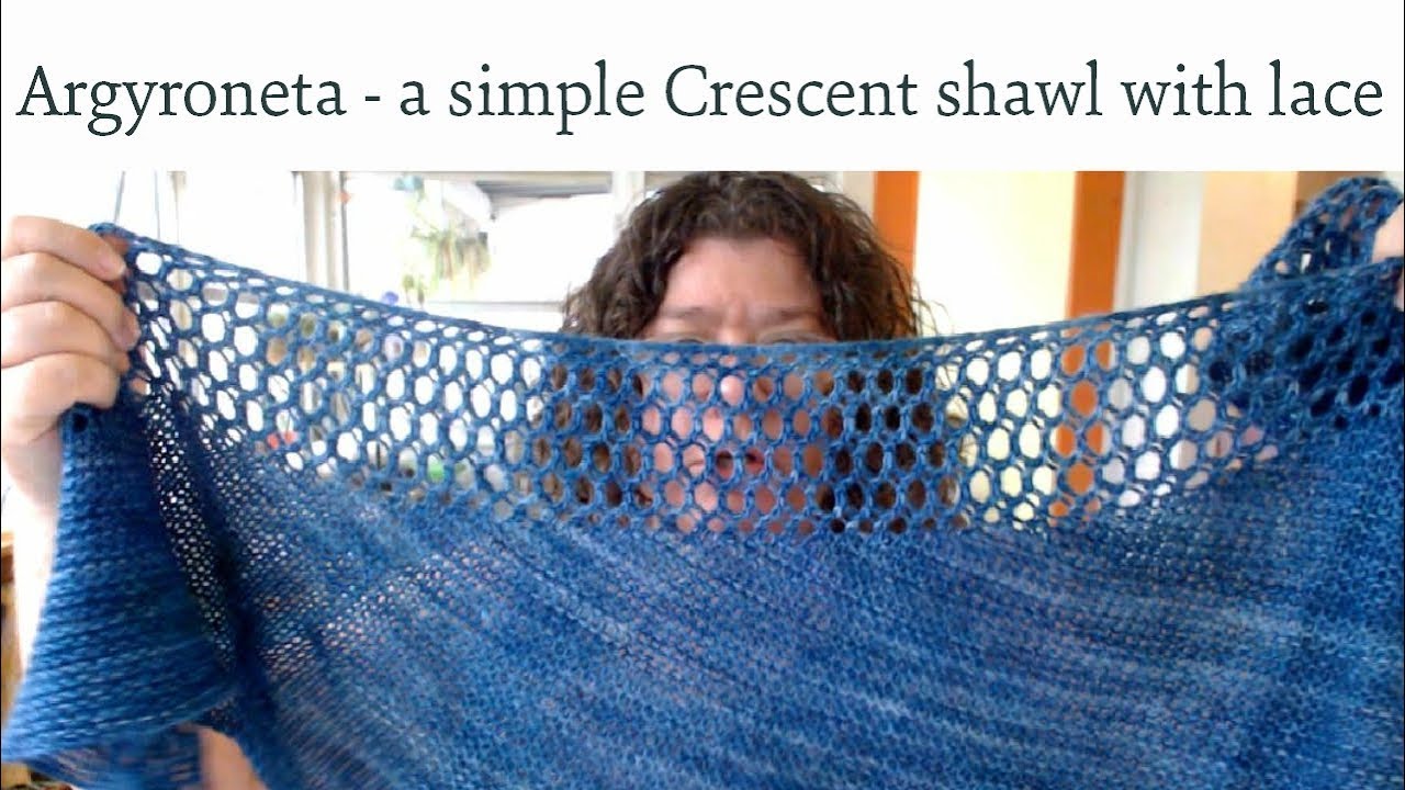 Pattern Tour, Argyroneta: an Easy Knit Crescent Shawl with Bubble Lace and Garter