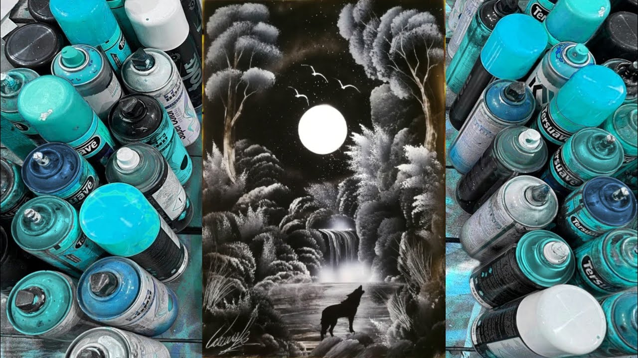 ✅Lobo en el bosque!!! paisaje en blanco y negro, dos colores se unen para crear algo incre&iacute;ble...