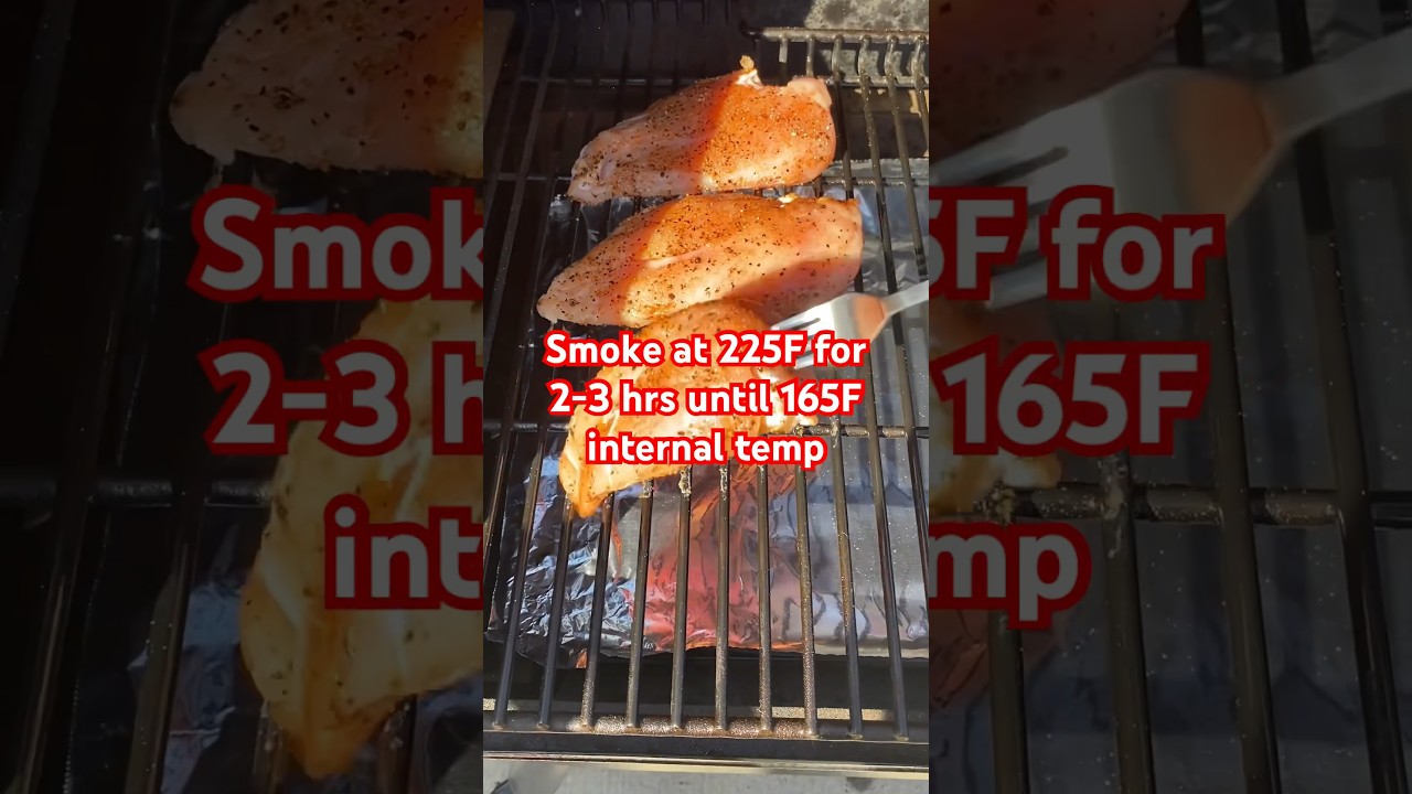 SIMPLE smoked chicken breast 🐓 #traeger #traegergrills #food #shorts