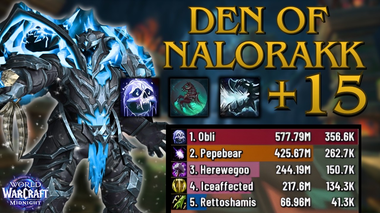 Rider Frost DK PUMPS! / Den of Nalorakk +15 / Midnight Season 2 PTR